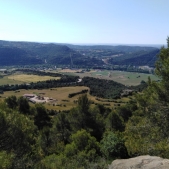 Vista de la Conca de Tremp des de el descenso del Coll de Comiols.